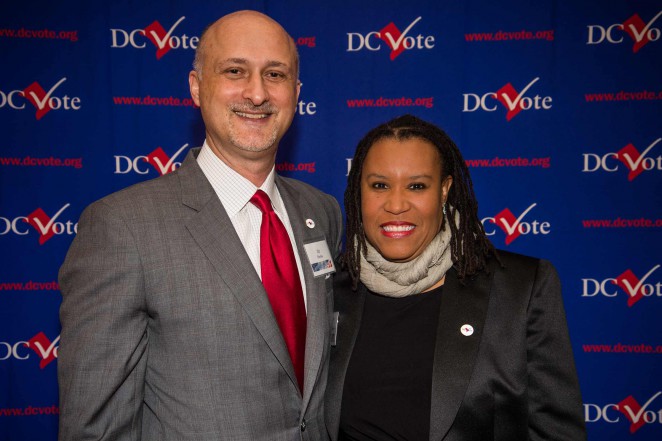 National Conference on Citizenship President and former DC Vote Executive Director Ilir Zherka with DC Vote Executive Director Kimberly Perry. Photo credit: Travis Vaughn.