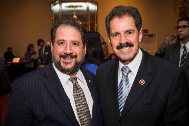 DC Sen. Paul Strauss with Rep. Jose Serrano during the pre-ceremony reception. Photo credit: Travis Vaughn.