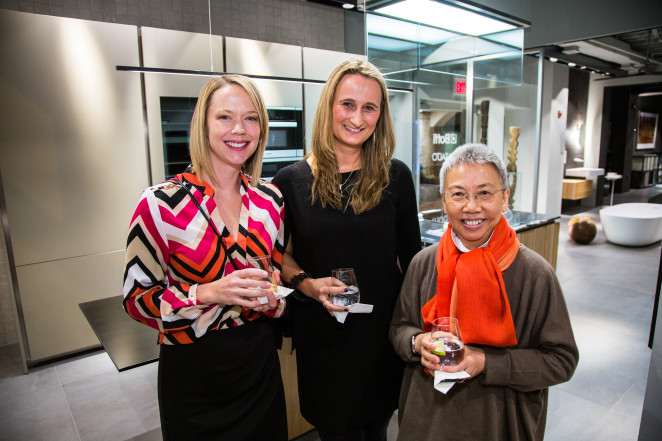 Miele USA's Senior Territory Manager Kelly Pappano, Boffi Georgetown Showroom Manager Julia Walter, and Boffi USA-President Lilian Leong